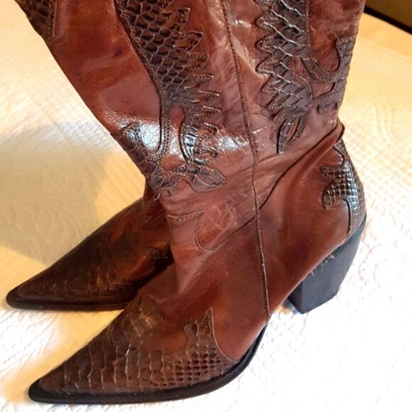 🦋Lavorazione Artigiana🦋 HANDMADE in  Italy Womens Leather Boots Size 38 - Picture 2 of 15